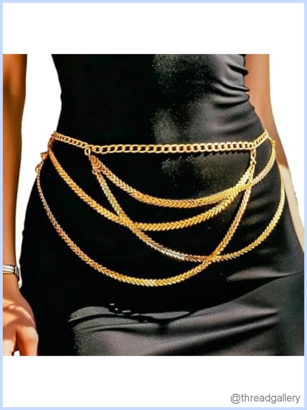 Layered Waist Chain Belt Delicate Alloy Body Jewelry for Beach Dance Rave